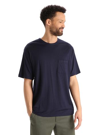 Koszulki Icebreaker Merino Granary Krótkie Sleeve Pocket Męskie Granatowe | PL 1791ZUTG